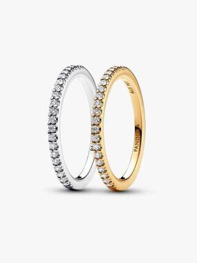 Pandora Classic Sparkling Band Ring Set